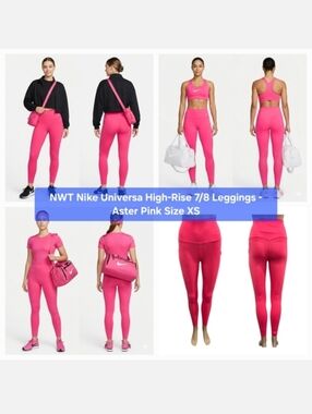 NWT Nike Universa High-Rise 7/8 Leggings Aster Pink Size XS